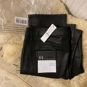 White House Black Market Coated Black High-Rise Pants.